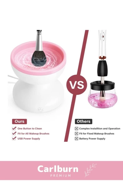 Özel Üretim Usb Şarjlı Hızlı Nazik Temizleyen Zarar Vermez Elektrikli Makyaj Fırçası Temizleyici - 4