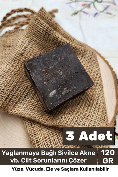 %100 Doğal Güzel Kokulu El Yüz Saç Vücut Cilt Orijinal Bitkisel Ardıç Katranı Sabunu 120G - 3 Adet