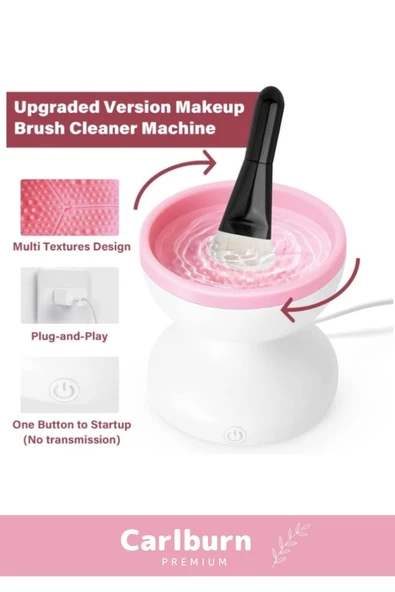 Özel Üretim Usb Şarjlı Hızlı Nazik Temizleyen Zarar Vermez Elektrikli Makyaj Fırçası Temizleyici - 3