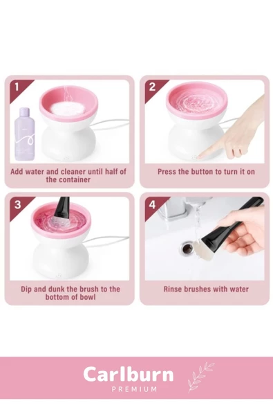 Özel Üretim Usb Şarjlı Hızlı Nazik Temizleyen Zarar Vermez Elektrikli Makyaj Fırçası Temizleyici - 5