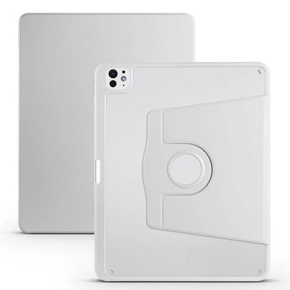 Apple iPad Pro 13 2024 Kılıf Zore Termik Kalem Bölmeli Dönebilen Standlı Kılıf - Resim 2
