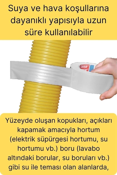 Premium Çok Amaçlı Su Geçirmez Sızdırmaz Dayanıklı Izole Beyaz Tamir Bandı 48 Mm 10 Mt 1 Adet - 2