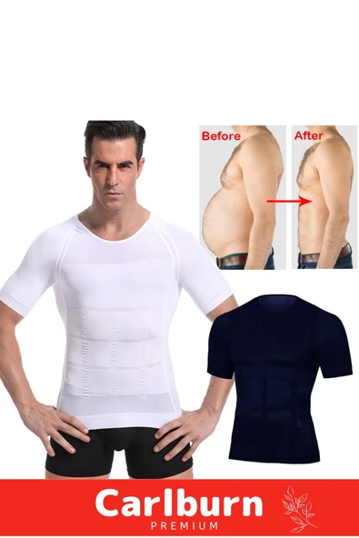 Bel Göğüs Dik Duruş Jinekomasti Toparlayıcı Erkek Extra Göbek Sıkılaştırıcı Kısa Kol Korse Atlet - 6