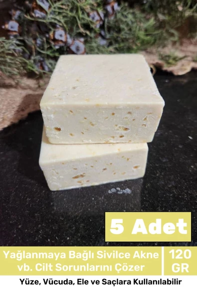 Lüks %100 Doğal Güzel Kokulu El Yüz Saç Vücut Cilt Orijinal Bitkisel Limon Sabunu 120G - 5 Adet ürün görseli 1