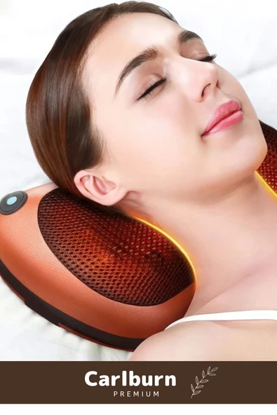 Premium 4 Başlıklı Yıkanabilir Kılıflı Aydınlatma Kutulu Araç Ev Ofis Omuz Boyun Sırt Masaj Aleti - 5