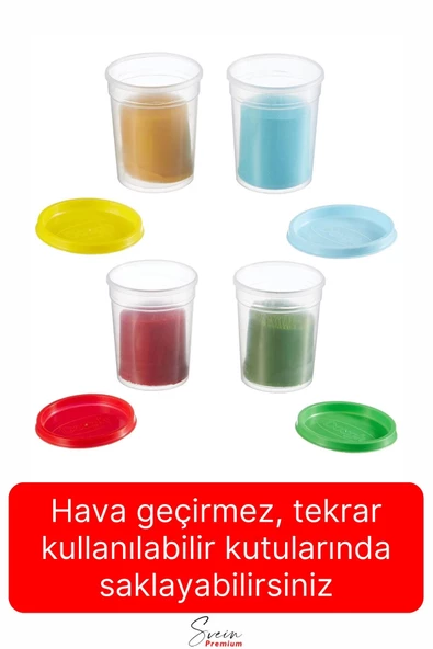 Eğitici Yaratıcı 4x120 gr Play Dough Zararsız Çocuklar İçin Güvenli Eğlenceli Oyun Hamuru Seti - 3