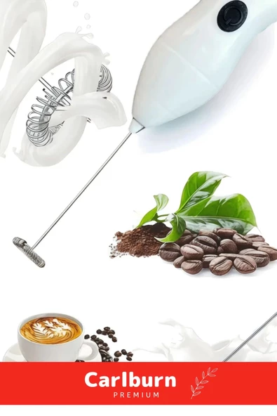 Premium Çelik Uçlu Pilli Kahve Sos Krema Mama Süt Köpürtücü Yumurta Çırpıcı Mini Mikser - 5