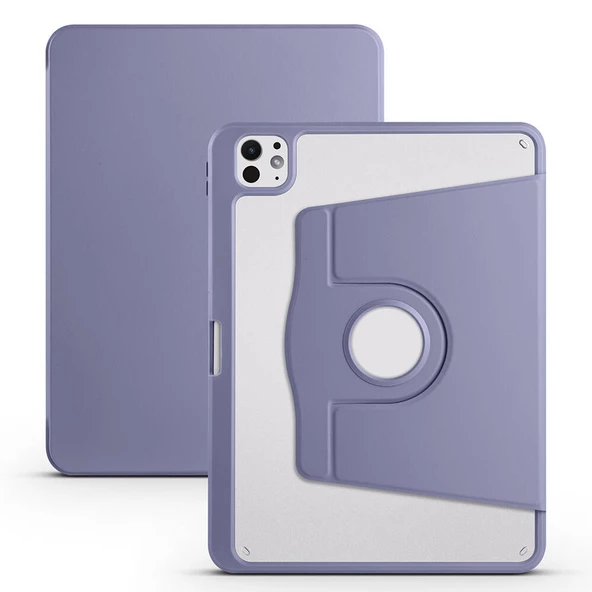 Apple iPad Pro 11 2024 Kılıf Zore Termik Kalem Bölmeli Dönebilen Standlı Kılıf - 8