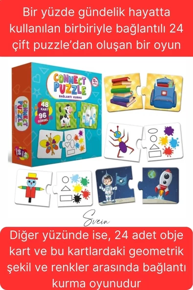 2'li Süper Avantajlı Eğitici Öğretici Eşleştirme Oyunu Puzzle Yapboz Kutulu Görsel Algı Motor Beceri - 2