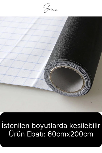 Büyük Boy Kendinden Yapışkanlı Rulo Kara Tahta Sticker Blackboard Siyah Okul İş İçin Yazı Tahtası - 4