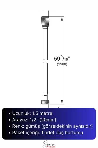 Siyah Dayanıklı Esnek Kırılmaz Çatlamaz Patlamaz Sızdırmaz Pvc Banyo Duş Musluk Hortumu 1,5 Metre - 5