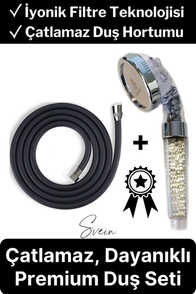 Premium Duş Seti 3 Fonksiyonlu Tasarruflu Başlık Esnek Kırılmaz Çatlamaz Paslanmaz Sızdırmaz Hortum ürün görseli 1