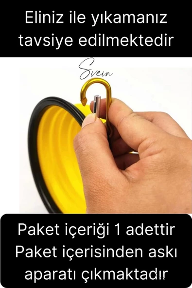 Taşınabilir Katlanabilir Seyahat Tipi Çok Amaçlı Kedi Köpek Mama Su Kabı Silikon Evcil Hayvan - 3