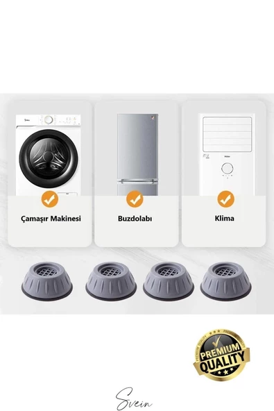 8'li Gürültü Engelleyici Kaymaz Titreşim Önleyici Kauçuk Ayak Ped Çamaşır Makinesi Beyaz Eşya Stoper - 4