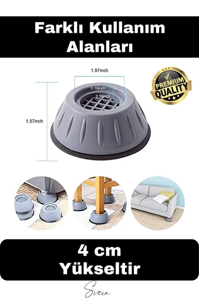 8'li Gürültü Engelleyici Kaymaz Titreşim Önleyici Kauçuk Ayak Ped Çamaşır Makinesi Beyaz Eşya Stoper - 2