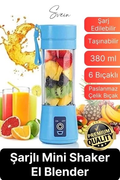 Portatif Taşınabilir Elektrikli Mini Meyve Sıkacağı Smoothie Milkshake Şarjlı Blender Karıştırıcı