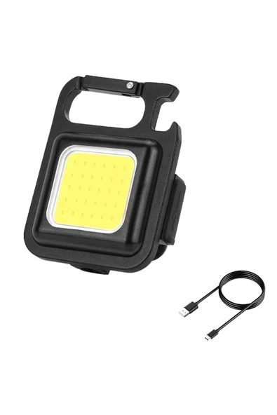Premium Mini LED Anahtarlık 1000 Lümen El Feneri Usb Şarjlı Taşınabilir Metal Kamp Seyahat İçin - 8