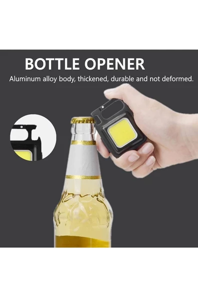 Premium Mini LED Anahtarlık 1000 Lümen El Feneri Usb Şarjlı Taşınabilir Metal Kamp Seyahat İçin - 5