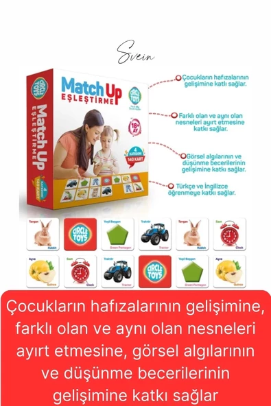 2'li Süper Avantajlı Eğitici Öğretici Eşleştirme Oyunu Puzzle Yapboz Kutulu Görsel Algı Motor Beceri - 4