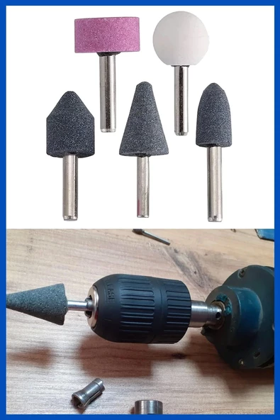 5 Parça Mini Taşlama Çapak Alma Oyma Şekil Verme Ahşap Metal Kalıpçı Seti Gravür Oyma Hobi Takımı - 3