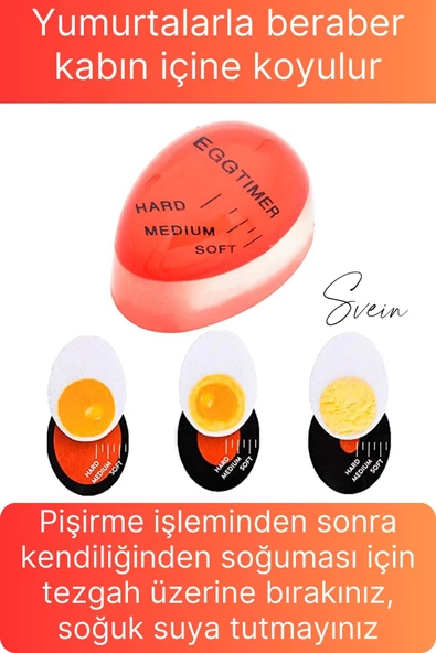 Dublör Yumurta Zamanlayıcı Göstergeli Egg Timer Pişirme Haşlama Süresi Kıvam Ayarlama Aparatı - 3