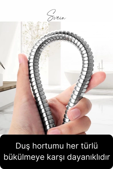75 cm Kısa Tepe Ara Duş Hortumu Spiral Robot Ara Bağlantı Örgülü Dayanıklı Kopmaz Patlamaz Sızdırmaz - 3