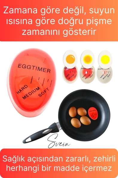 Dublör Yumurta Zamanlayıcı Göstergeli Egg Timer Pişirme Haşlama Süresi Kıvam Ayarlama Aparatı - 2