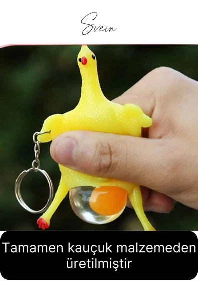 Squishy Yumurtlayan Tavuk Anahtarlık Civciv İlginç Komik Sevmli Aksesuar Hediye Oyuncak Arkadaşa - 2