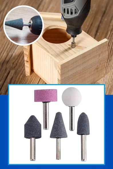 5 Parça Mini Taşlama Çapak Alma Oyma Şekil Verme Ahşap Metal Kalıpçı Seti Gravür Oyma Hobi Takımı - 2