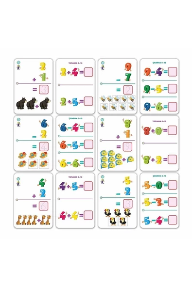 Sayılar Yaz Sil Aktivite Kartları Çift Taraflı 32'li Eğitici Öğretici Okul Öncesi Zeka Kalemli Kutu - 2