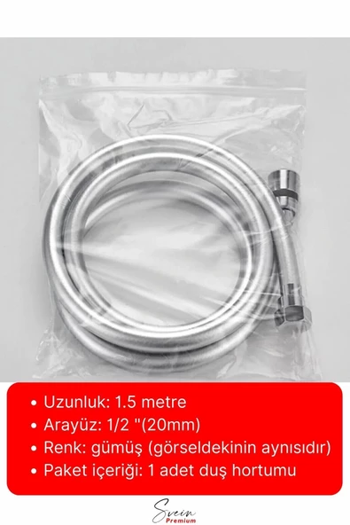 Yüksek Kalite 5 Katman Esnek Kırılmaz Çatlamaz Paslanmaz Sızdırmaz Banyo Duş Musluk Hortum 1,5 mt - 5