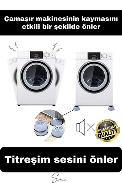 8'li Gürültü Engelleyici Kaymaz Titreşim Önleyici Kauçuk Ayak Ped Çamaşır Makinesi Beyaz Eşya Stoper - 3