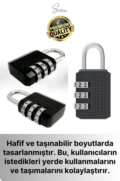 32 mm 3 Basamaklı Haneli Şifreli Premium Paslanmaz Çelik Küçük Ekstra Güçlü Şifreli Asma Kilit - 4