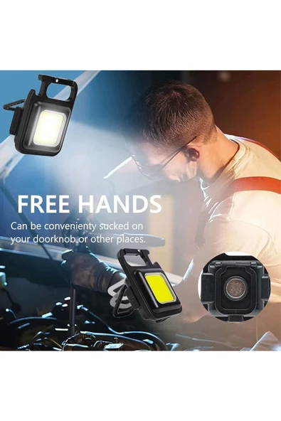 Premium Mini LED Anahtarlık 1000 Lümen El Feneri Usb Şarjlı Taşınabilir Metal Kamp Seyahat İçin - 4