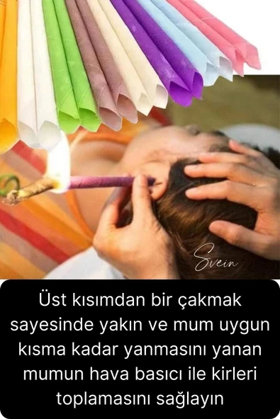 Pratik 100% Doğal Aromaterapi Bakım Buşon Dış Kulak Içi Kir Temizleme Mumu Konisi Çubuğu 5 Çift - 4