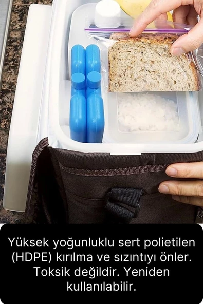 20 Adet Buz Aküsü 12 Saat Termal Soğutma Kamp Piknik Seyahat Yiyecek İçecek Çanta Soğuk Kutusu - 4