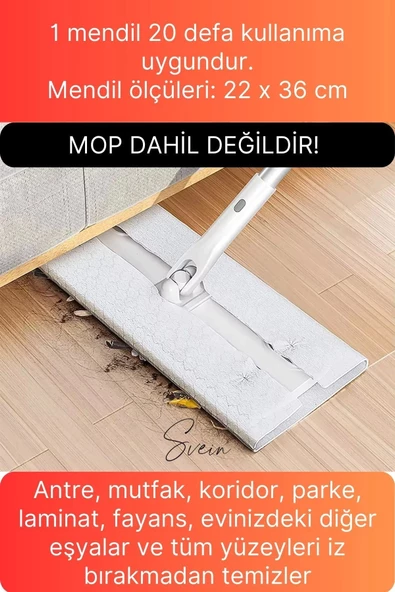 40 Adet Tak Kullan At Islak Mop Yüzey Temizlik Bezi Havlusu İz Bırakmaz Fayans Ahşap Duvar Büyük Boy - 2