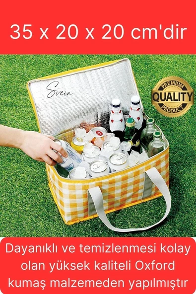 Premium Soğuk Sıcak Termal Piknik Kamp Çantası Yemek Taşıma Yalıtımlı Piknik Termos Buz Aküsü Hediye - 2