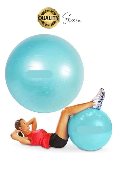 75 cm Yoga Pilates Topu ve Şişirme Pompası Hediye Denge Egzersiz Aerobik Jimnastik Reformer Spor Set - 4