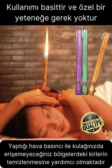 Pratik 100% Doğal Aromaterapi Bakım Buşon Dış Kulak Içi Kir Temizleme Mumu Konisi Çubuğu 5 Çift - 2