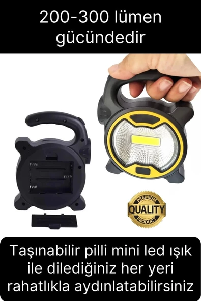 Outdoor Kamp Piknik Acil Durum Yüksek Aydınlatma Led El Feneri Tutacak Saplı Işıldak Pilli Lambası - 2