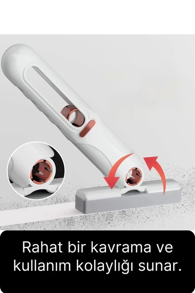Premium Mini Kelebek Mop Portatif Temizlik Seti Pratik Cam Yüzey Silme Aparatı Taşınabilir Küçük - 3
