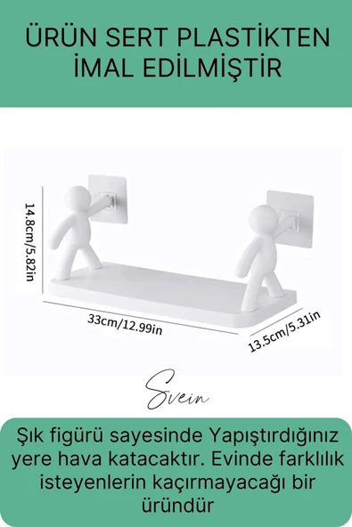 Sevimli İnsan Motifli Banyo Mutfak Ofis Baharat Raf Modern Organizer Düzenleyici Çöp Adam Çok Amaçlı - 3