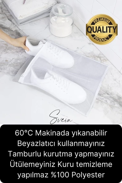 Premium Fermuarlı Ayakkabı Yıkama Filesi Sandalet Terlik Çamaşır Çorap Torbası Yırtılmaz Dayanıklı - 5