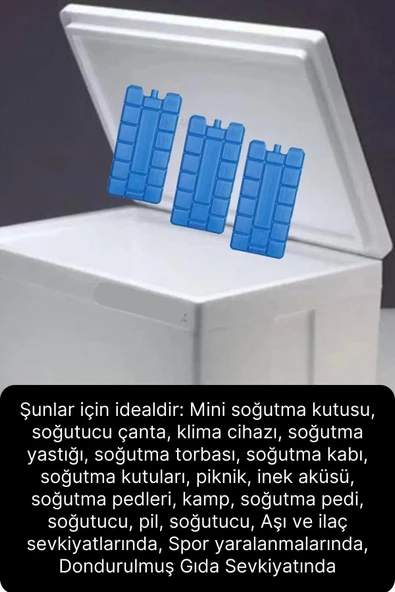 30 Adet Buz Aküsü 12 Saat Termal Soğutma Kamp Piknik Seyahat Yiyecek İçecek Çanta Soğuk Kutusu - 3