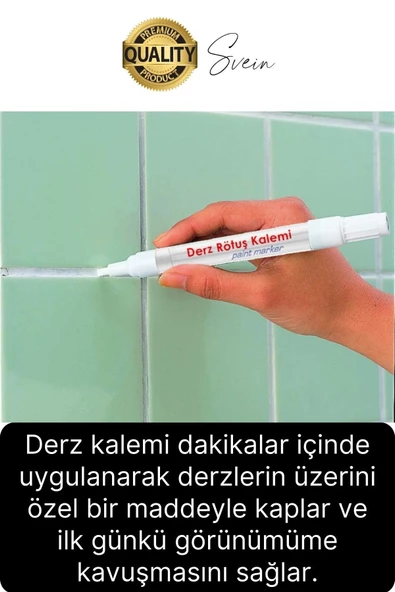 İkili Beyaz Derz Kalemi Fayans Arası Yenileme Rötuş Boya Dolgu Set Hızlı Kuruyan Kokusuz Kalıcı - 4