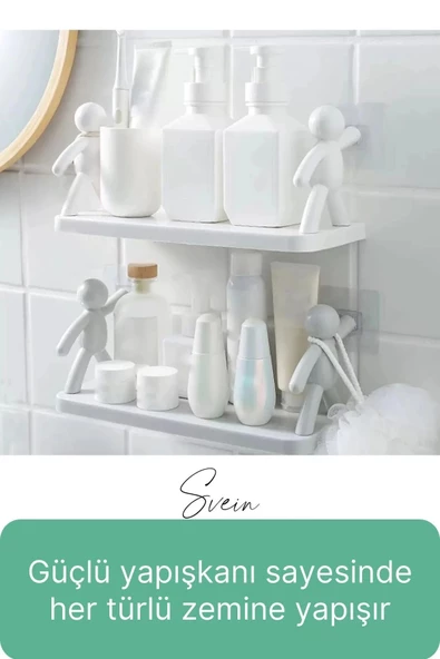 Sevimli İnsan Motifli Banyo Mutfak Ofis Baharat Raf Modern Organizer Düzenleyici Çöp Adam Çok Amaçlı - 4