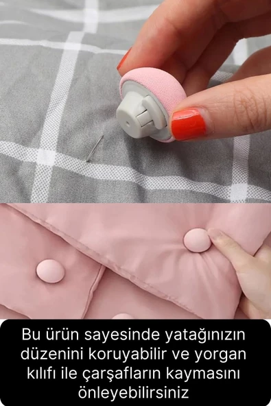 8 Adet Mantar Model Yorgan Çarşaf Tutucu Sabitleyici Kaydırmaz Nevresim Düzenleyici Klips Çengel - 3