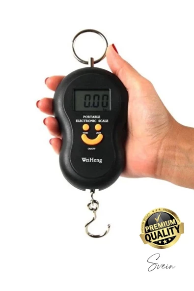 Premium Elektronik Çengelli Tartı El Kantarı Askı Mini Taşınabilir Terazi 40 kg Bagaj Ağırlık Ölçme - 6