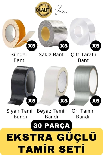 Premium Ekstra Güçlü Sızdırmaz Su Geçirmez Mutfak Lavabo Kenar Tamir Bandı Sakız Bant Çift Taraflı - 1